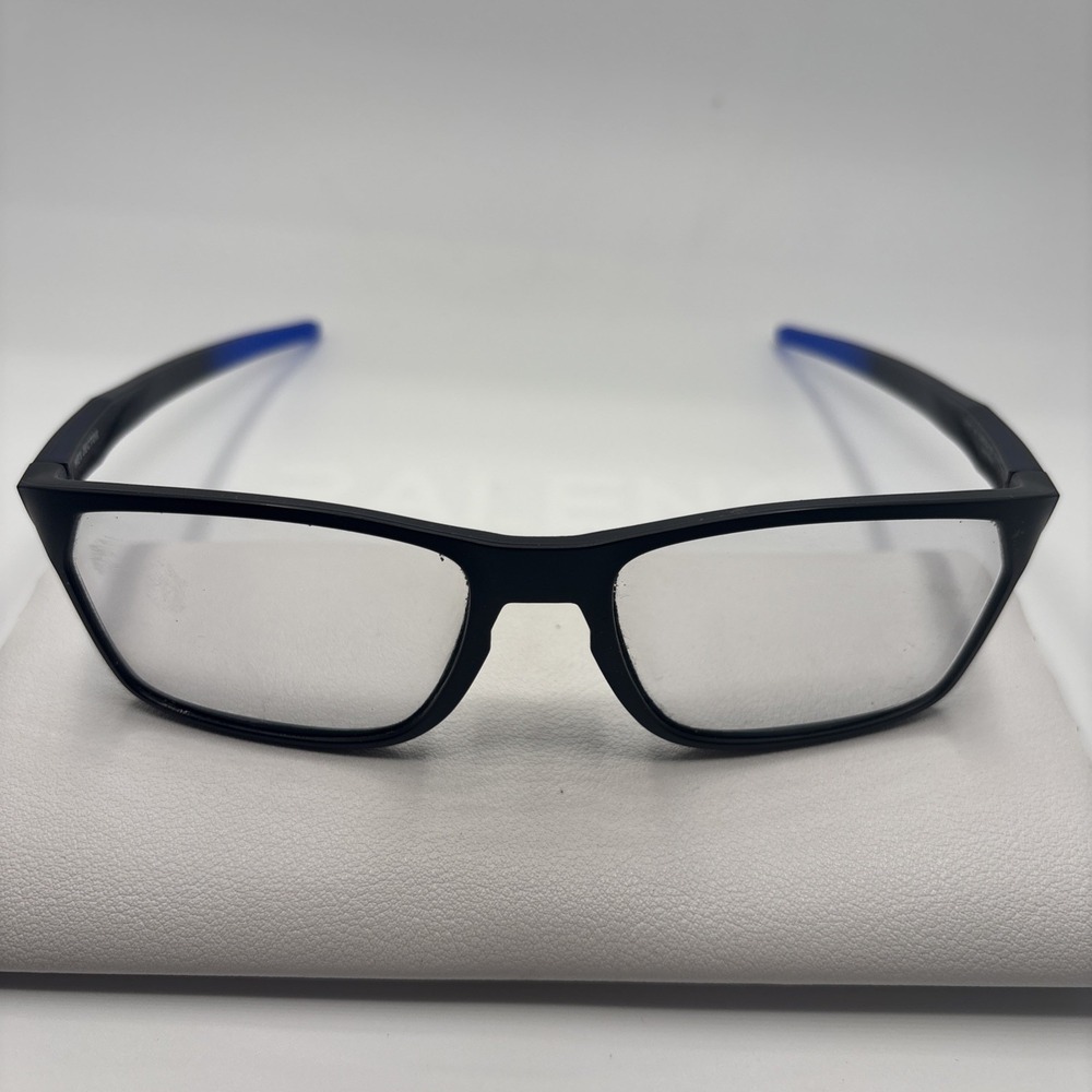 Oakley Hex Jector OX8032-1057 Satin Black/Blue Eyeglasses Frame 57-17-141 #C428